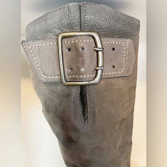 Paul Green Kendra Tall Buckle Brown Leather Boots 6/ US Size 8 to 8.5 - Picture 4 of 12